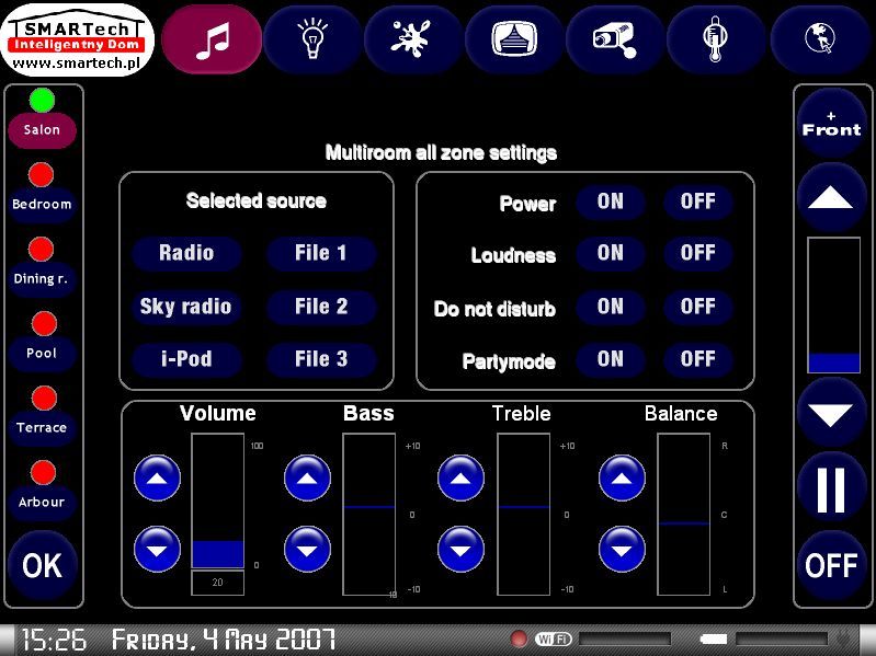 Zobacz KNX i Crestron - inteligentne sterowanie sprzętem audio/video - SMARTech Inteligentny Dom Panel dotykowy 5